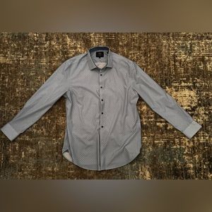 WRK Men’s Dress Shirt - Light Blue with Dark Blue Dots - Sz 17